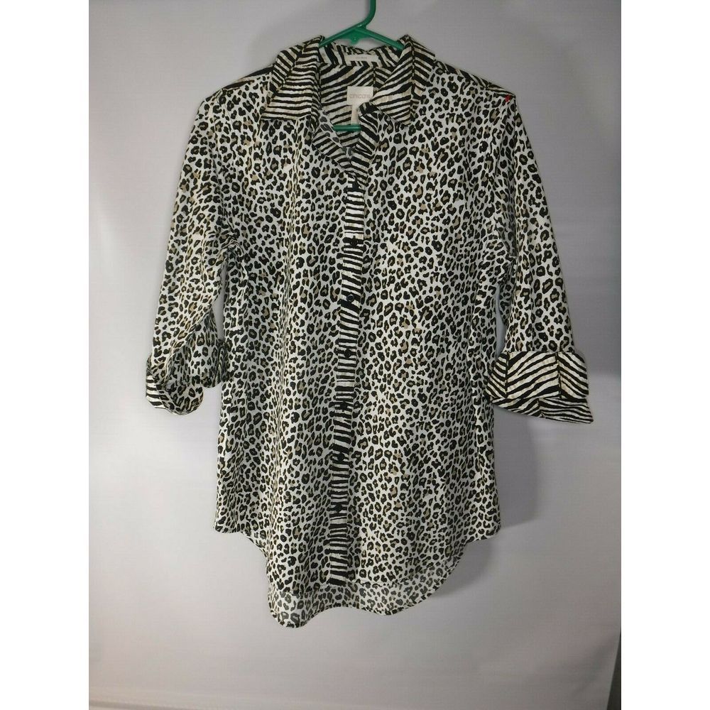 chicos womens blouse animal print size 0